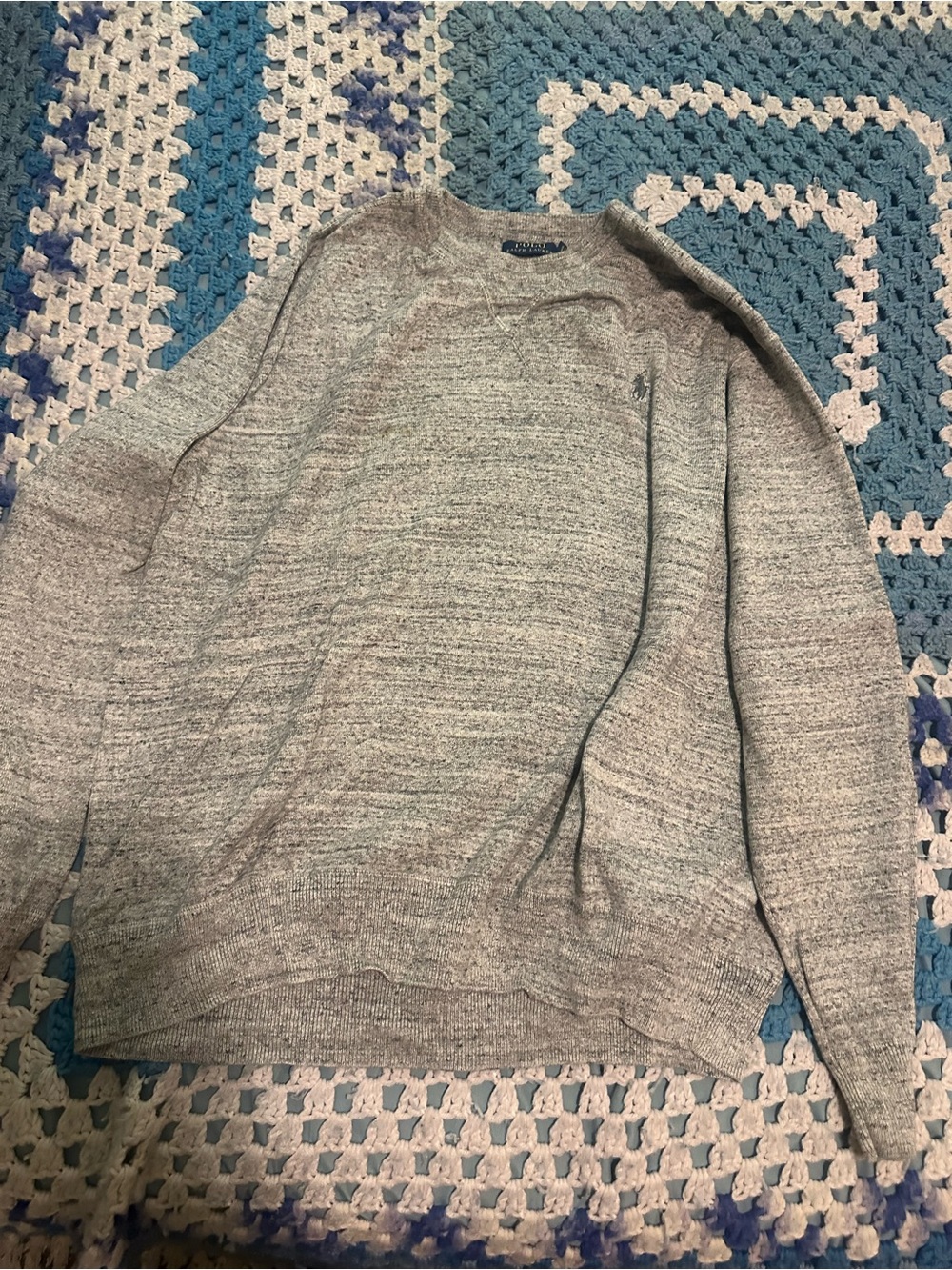 Polo by Ralph Lauren Men's Heather Gray Crewneck Sweater